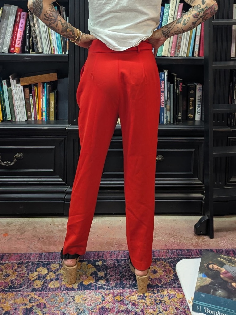 KEEPSAKE the Label Red High-Waist Straight-Leg Trousers